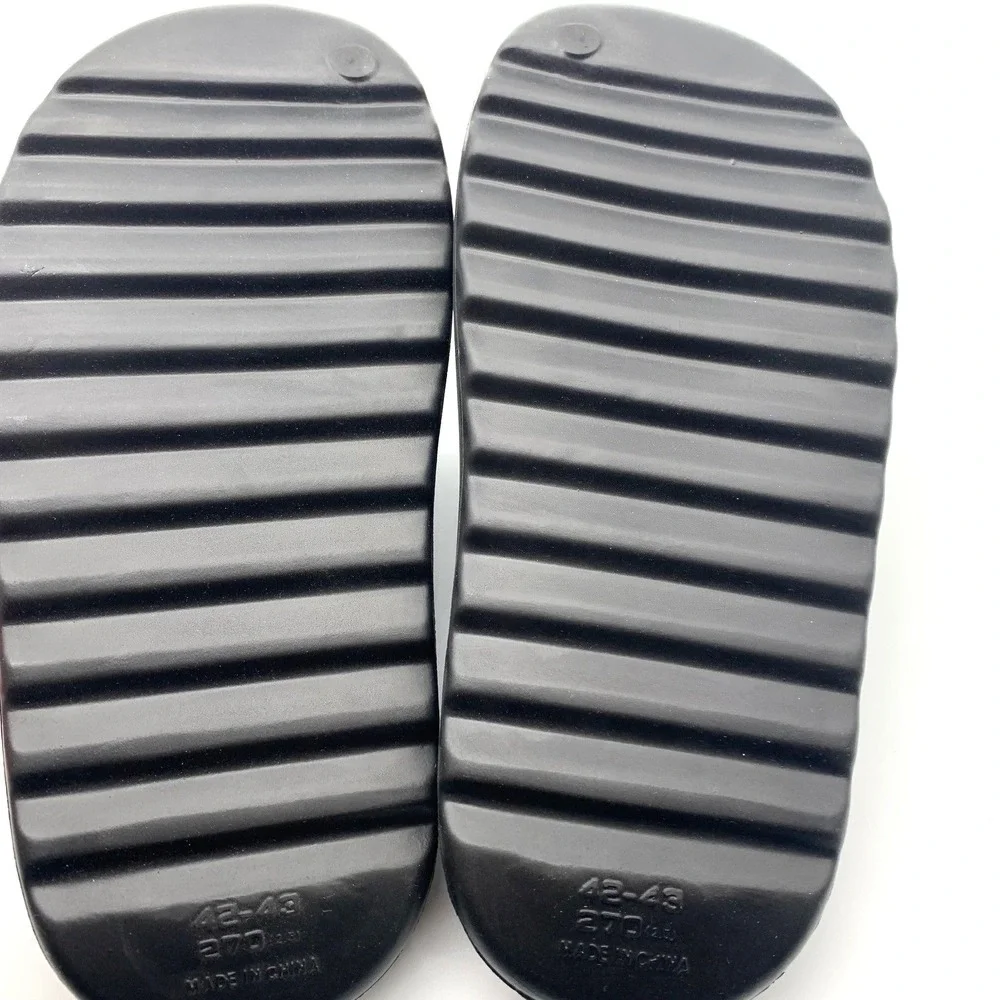Beach Platform Slide Sandals Unisex Slippers‎ Comfort Black Foam Rubber Sz 42-43